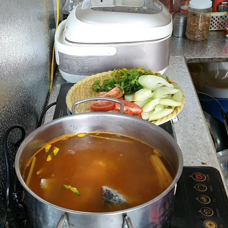 Cá chẽm nấu nướng canh chua